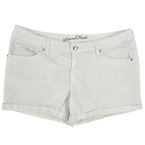 Universal Thread 14/32R Mid Rise Midi Denim Shorts Womens White Casual Classic
